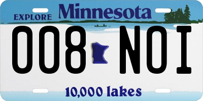 MN license plate 008NOI