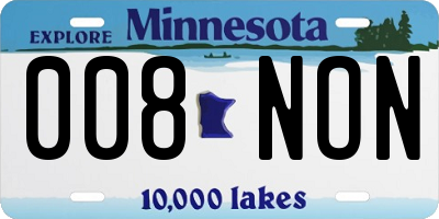 MN license plate 008NON