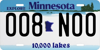 MN license plate 008NOO