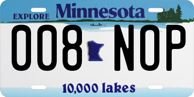 MN license plate 008NOP