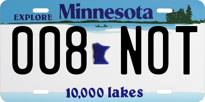 MN license plate 008NOT