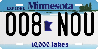 MN license plate 008NOU