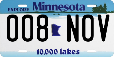MN license plate 008NOV