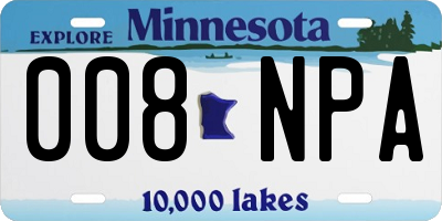 MN license plate 008NPA