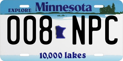 MN license plate 008NPC