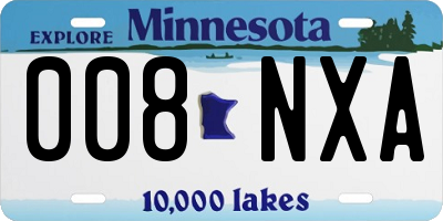 MN license plate 008NXA