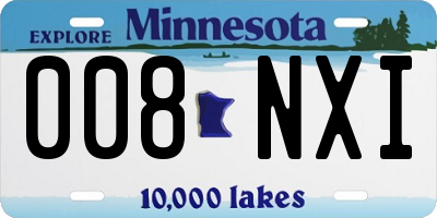 MN license plate 008NXI