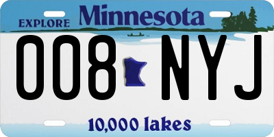 MN license plate 008NYJ
