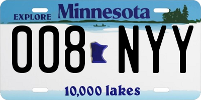 MN license plate 008NYY