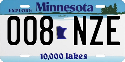 MN license plate 008NZE