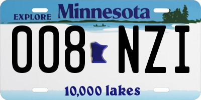 MN license plate 008NZI
