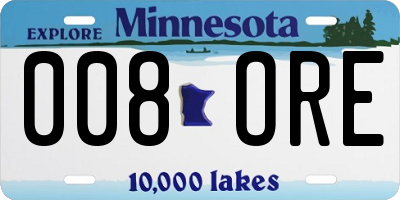 MN license plate 008ORE