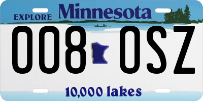 MN license plate 008OSZ