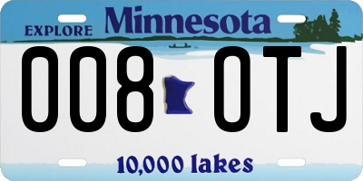 MN license plate 008OTJ