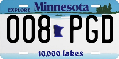MN license plate 008PGD