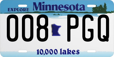 MN license plate 008PGQ