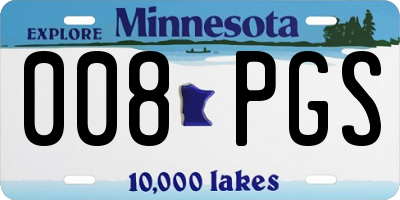 MN license plate 008PGS
