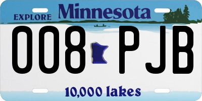 MN license plate 008PJB