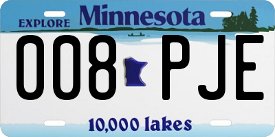 MN license plate 008PJE