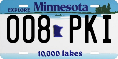 MN license plate 008PKI