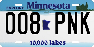 MN license plate 008PNK