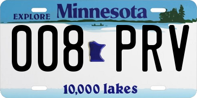 MN license plate 008PRV