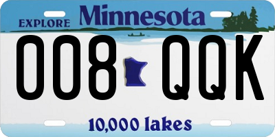 MN license plate 008QQK