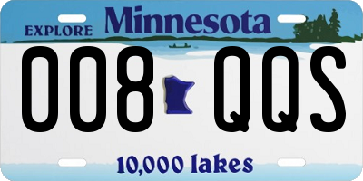 MN license plate 008QQS