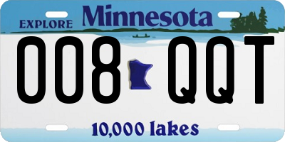 MN license plate 008QQT