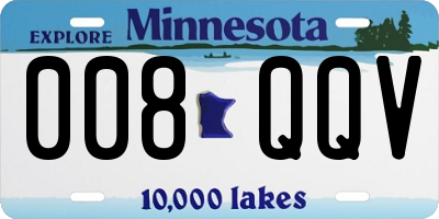 MN license plate 008QQV