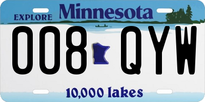 MN license plate 008QYW