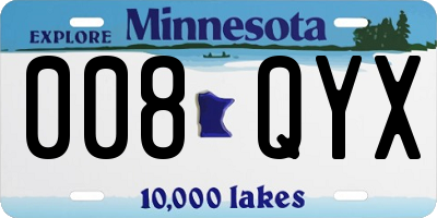 MN license plate 008QYX