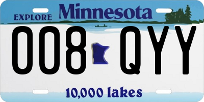MN license plate 008QYY