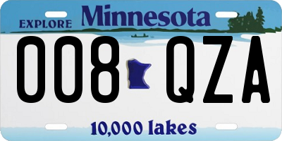 MN license plate 008QZA