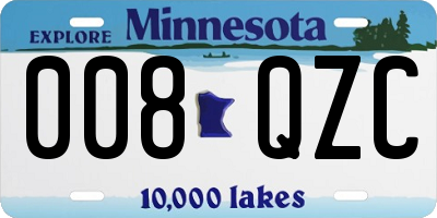 MN license plate 008QZC