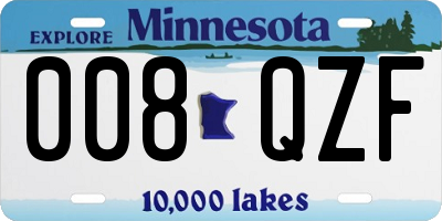 MN license plate 008QZF