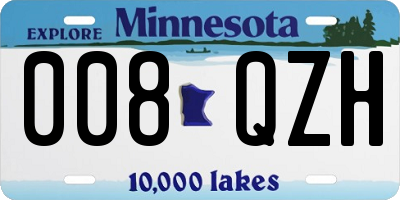 MN license plate 008QZH