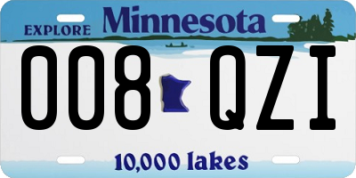 MN license plate 008QZI