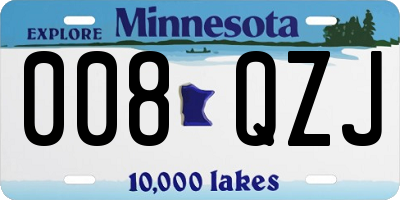 MN license plate 008QZJ