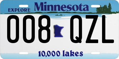 MN license plate 008QZL