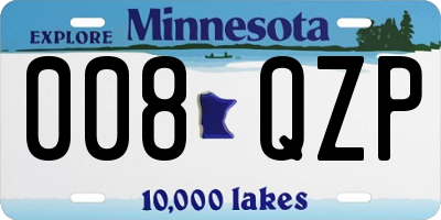 MN license plate 008QZP