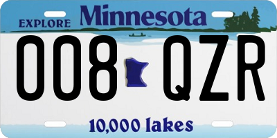 MN license plate 008QZR
