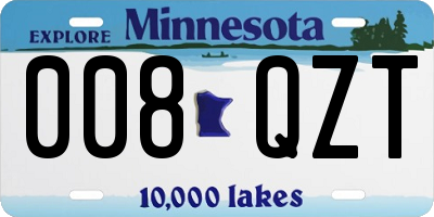 MN license plate 008QZT