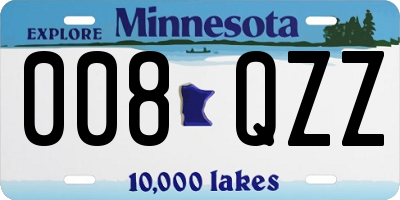 MN license plate 008QZZ