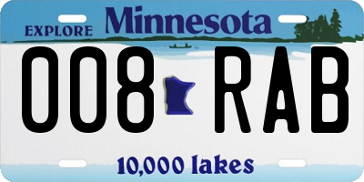 MN license plate 008RAB