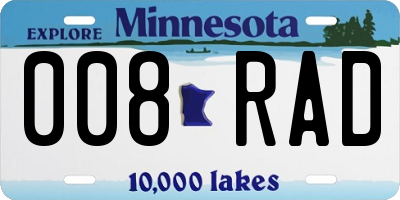MN license plate 008RAD
