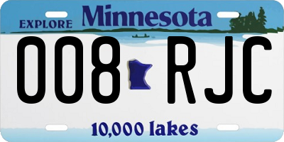 MN license plate 008RJC
