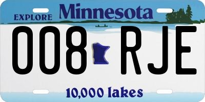 MN license plate 008RJE