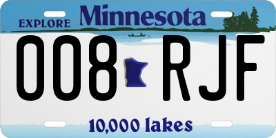 MN license plate 008RJF