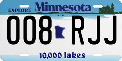 MN license plate 008RJJ